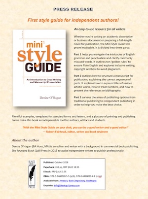 Mini Style Guide by Denise O'Hagan (Press Release)