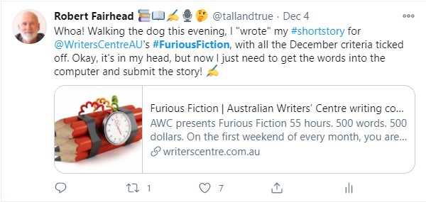 December Furious Fiction Tweet
